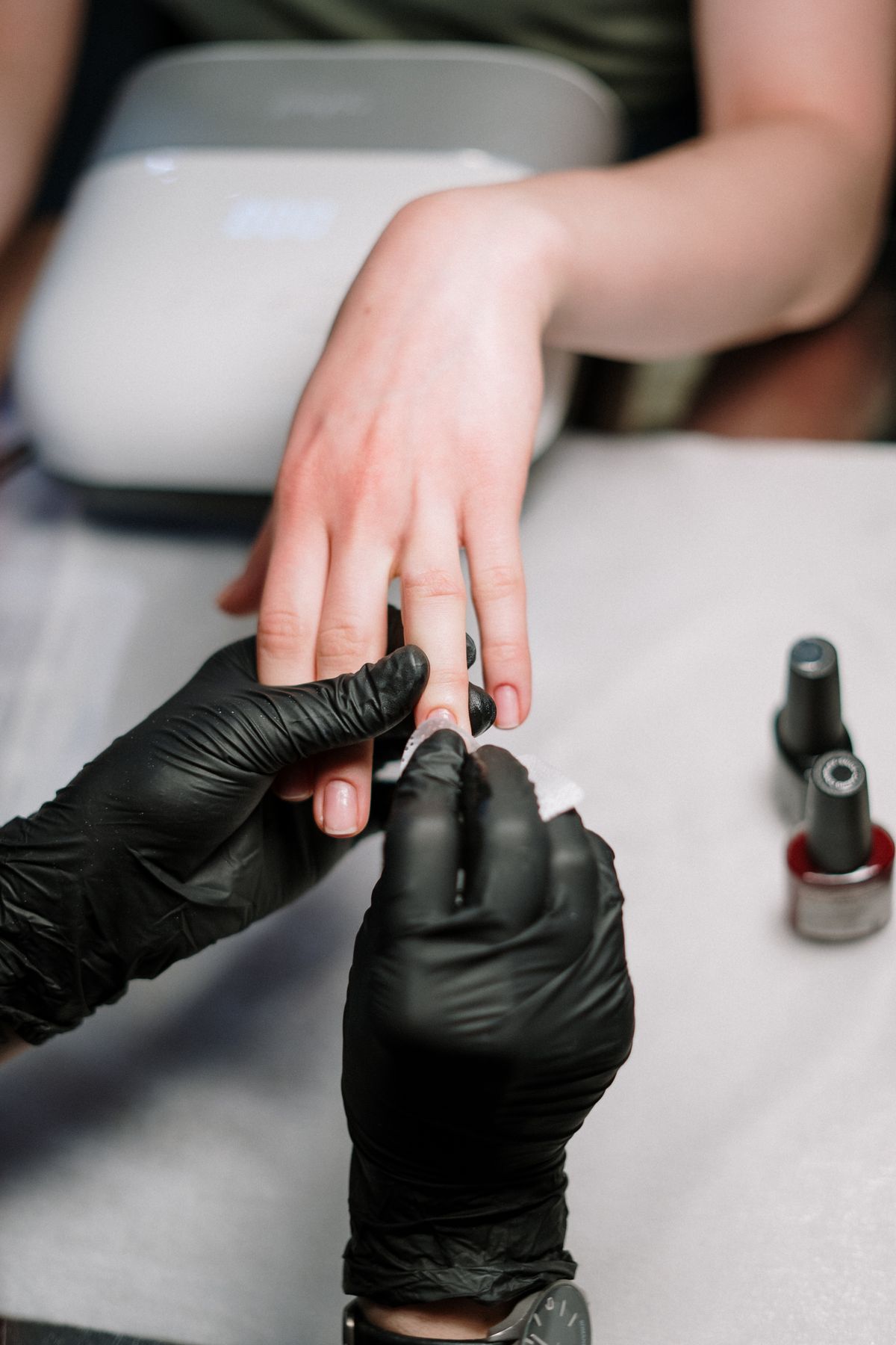 Manicure being applied at P C's Nails